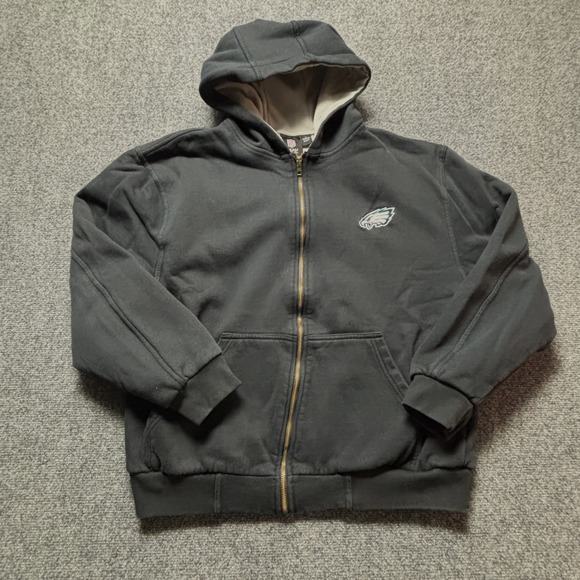 NFL Other - NFL Team Apparel Philadelphia Eagles Kids Large Black Full Zip Hoodie Jacket L